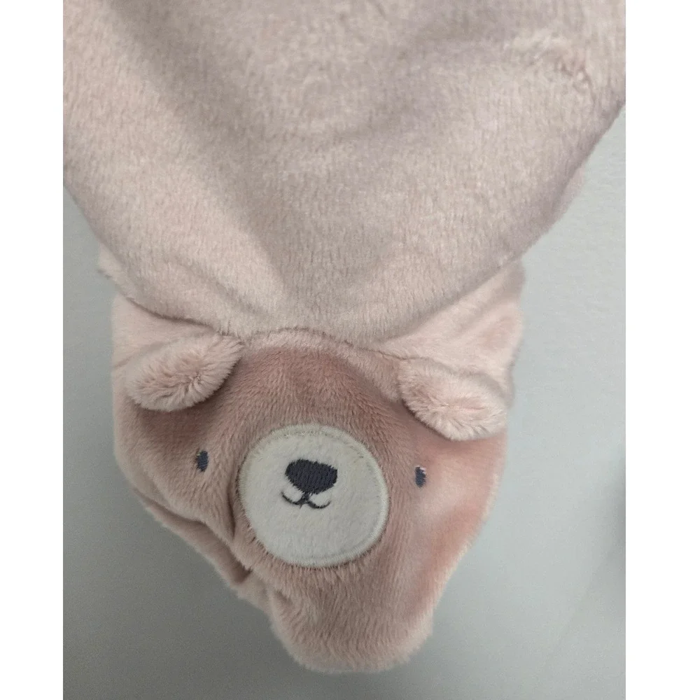 Carters Just One You Baby Pink Fleece Pram Suit Hooded Bear Footie 6M 1T933110